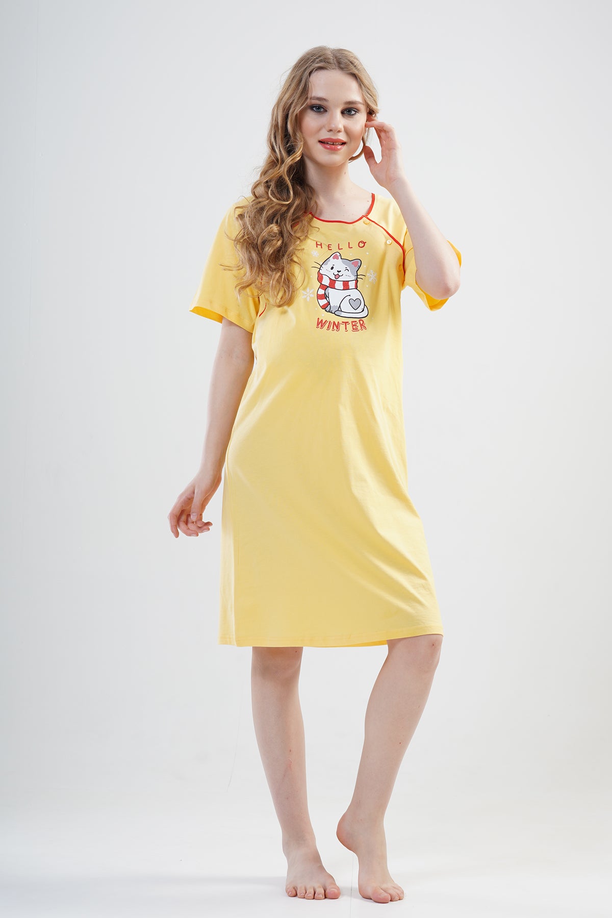 BAYAN P.SUPREM CIFT PATLI KISA KOL HAMILE TUNIK