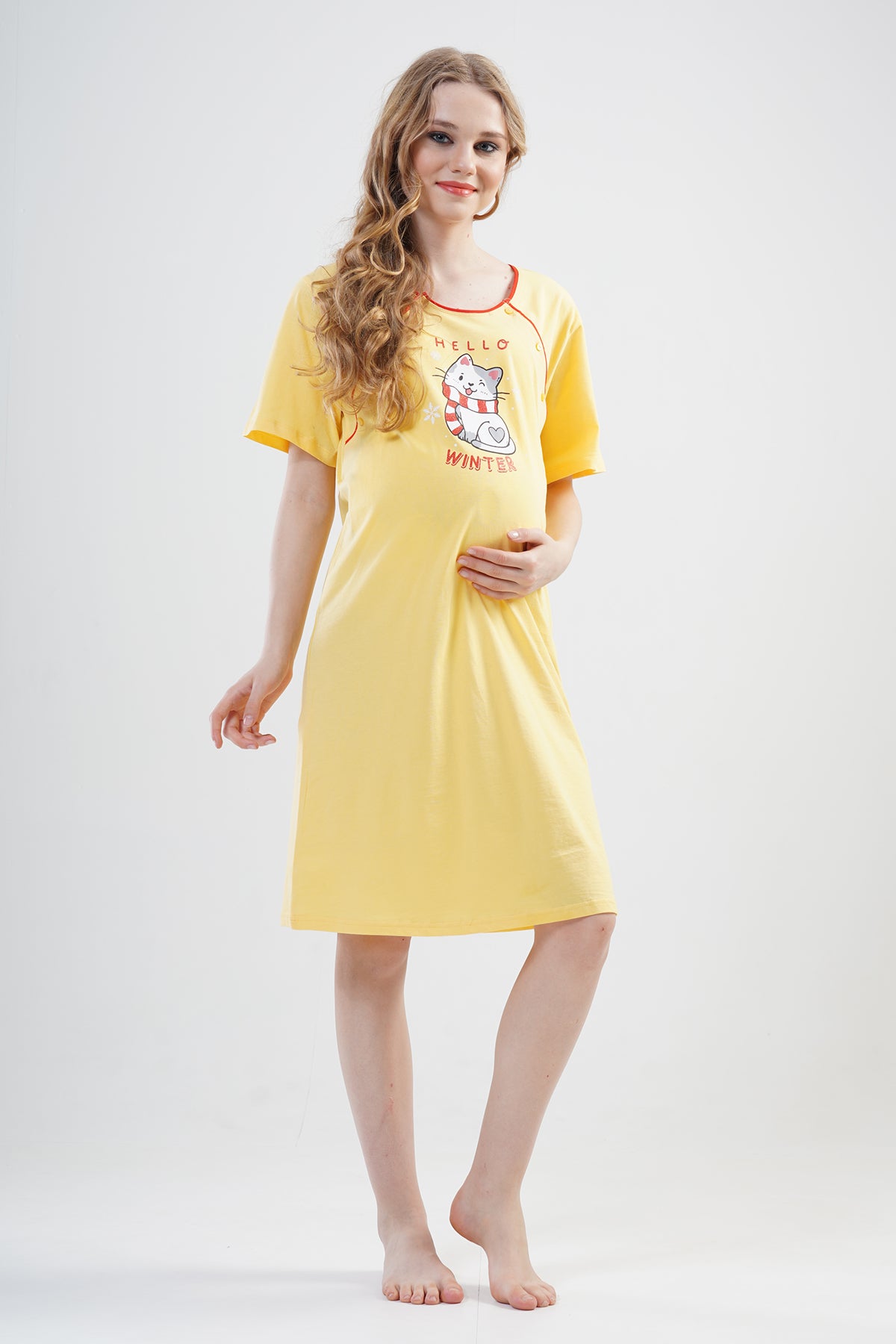 BAYAN P.SUPREM CIFT PATLI KISA KOL HAMILE TUNIK