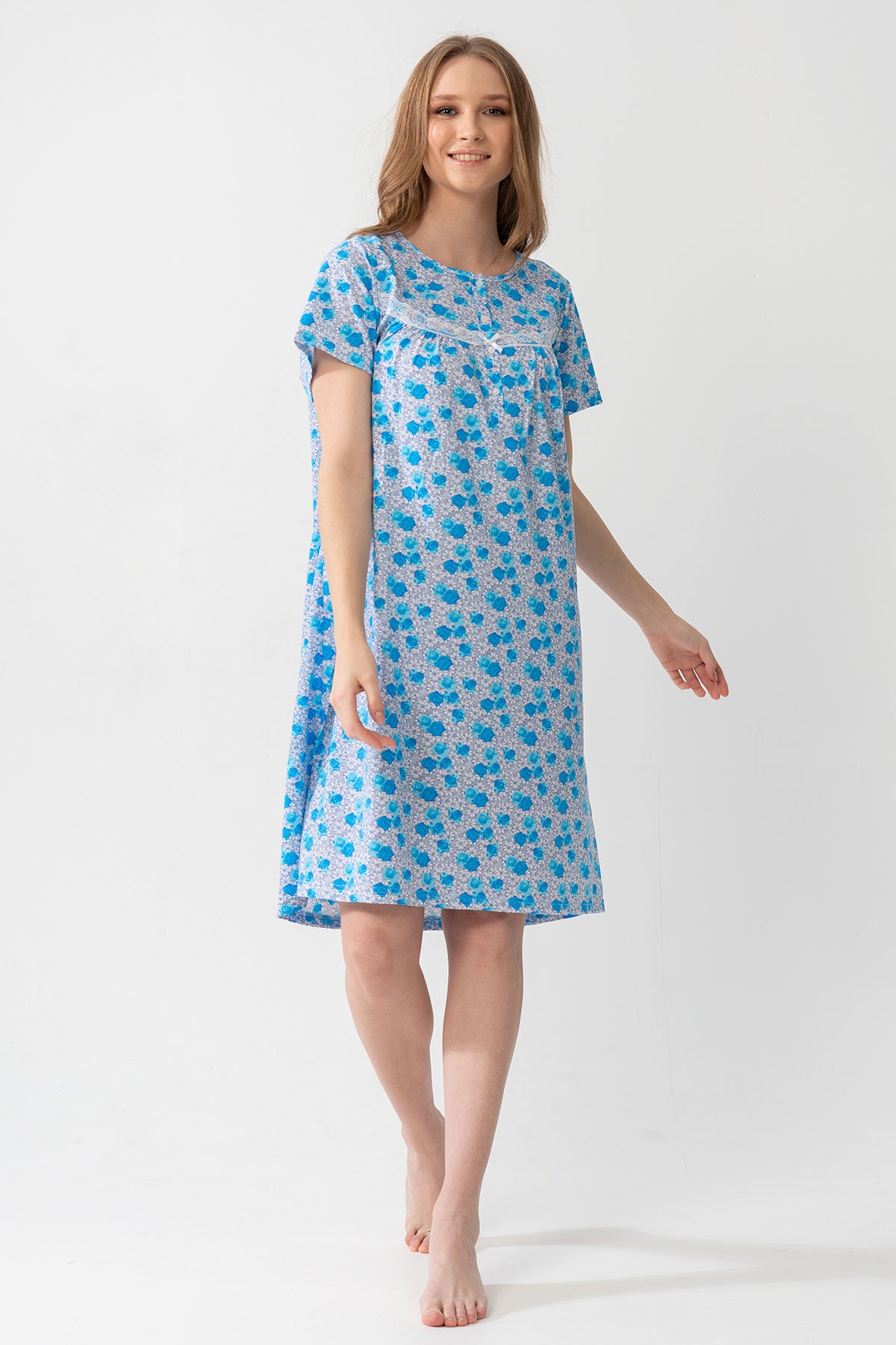 Woman Grandma Short Sleeve Nightgown