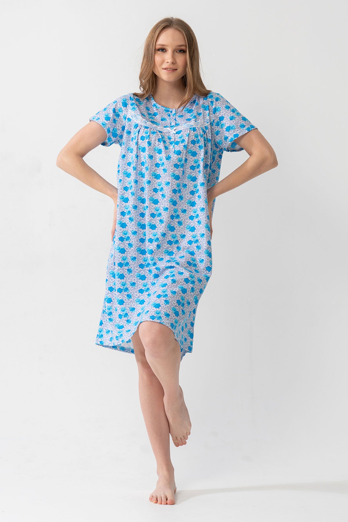 Woman Grandma Short Sleeve Nightgown