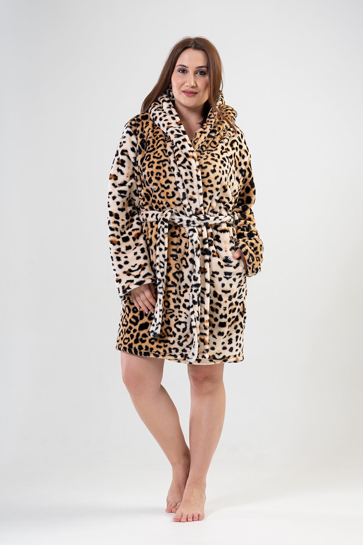 Woman Big Size Cream Dressing Gown