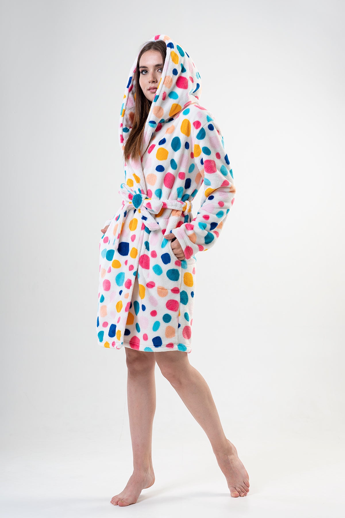 Woman Colorly Dressing Gown