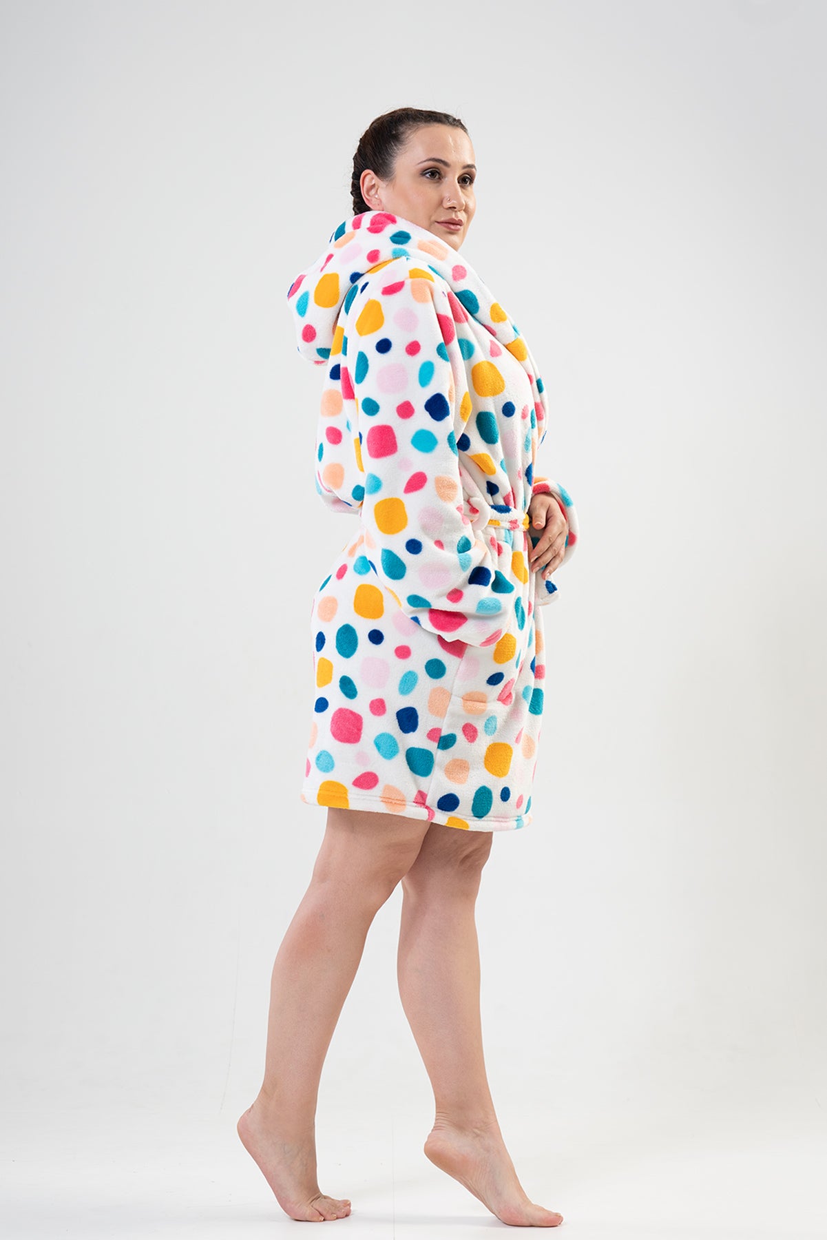 BAYAN SOFT XXL KAPSONLU UZUN KOL CEPLI KISA SABAHLIK