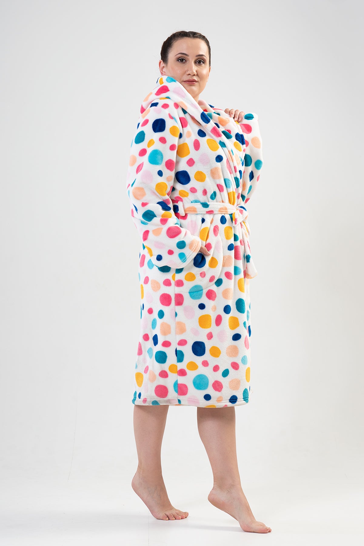 Woman Big Size Colorly Dressing Gown