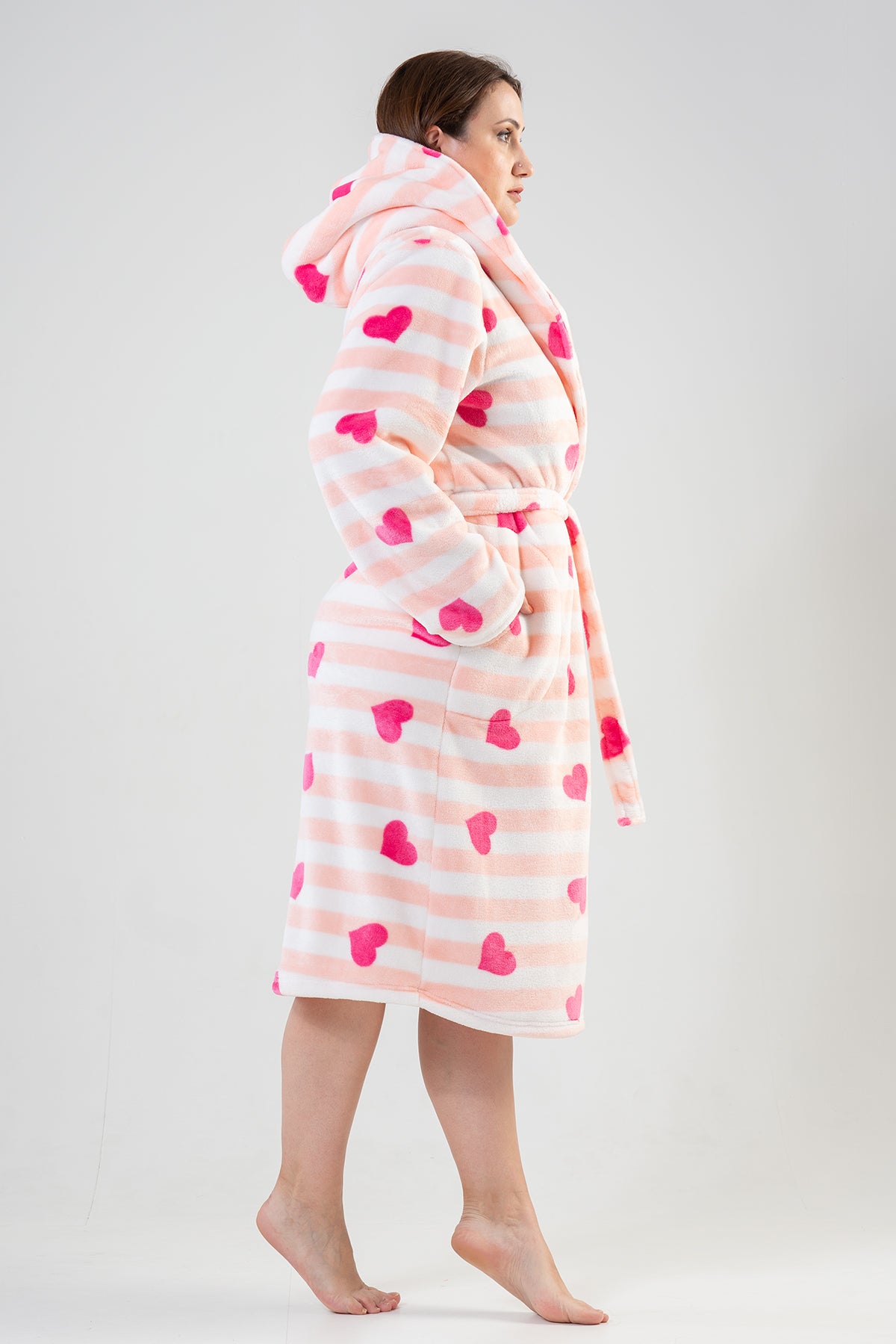 BAYAN SOFT XXL KAPSONLU UZUN KOL CEPLI UZUN SABAHLIK