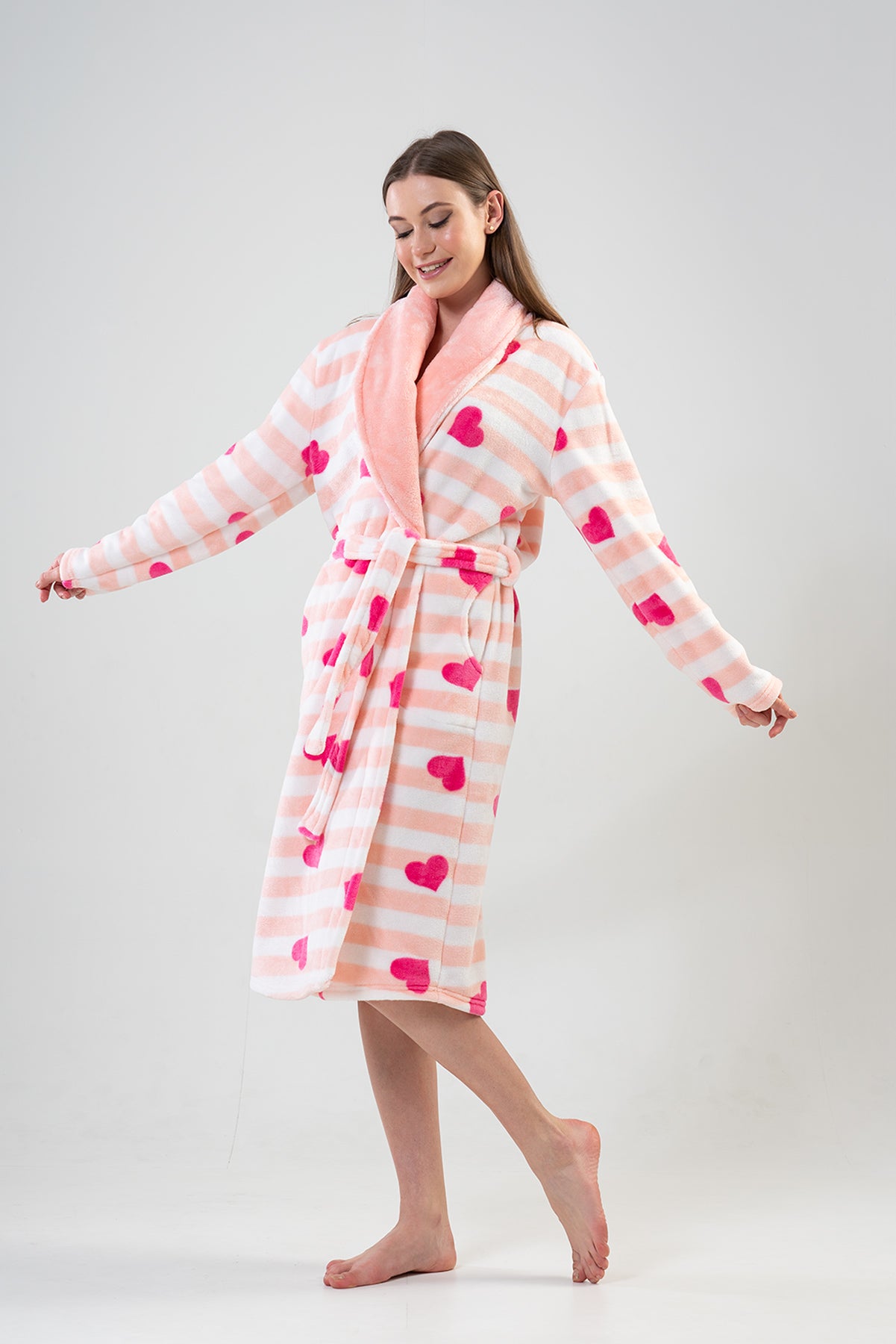 Woman Fuchsia Long Dressing Gown