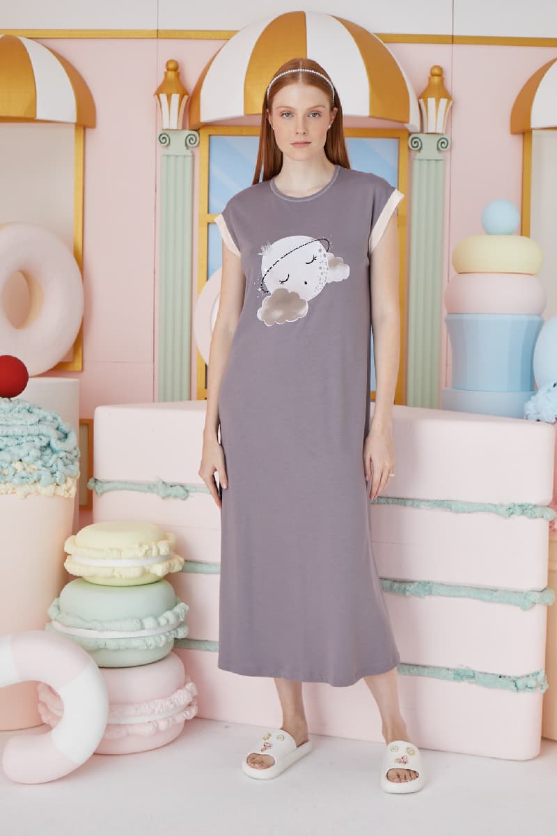 15749 BAYAN BASKILI ELBİSE