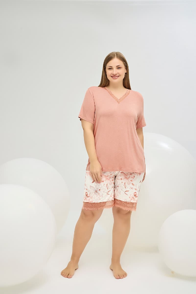 16456 Kadın Büyük Beden Şort Takım