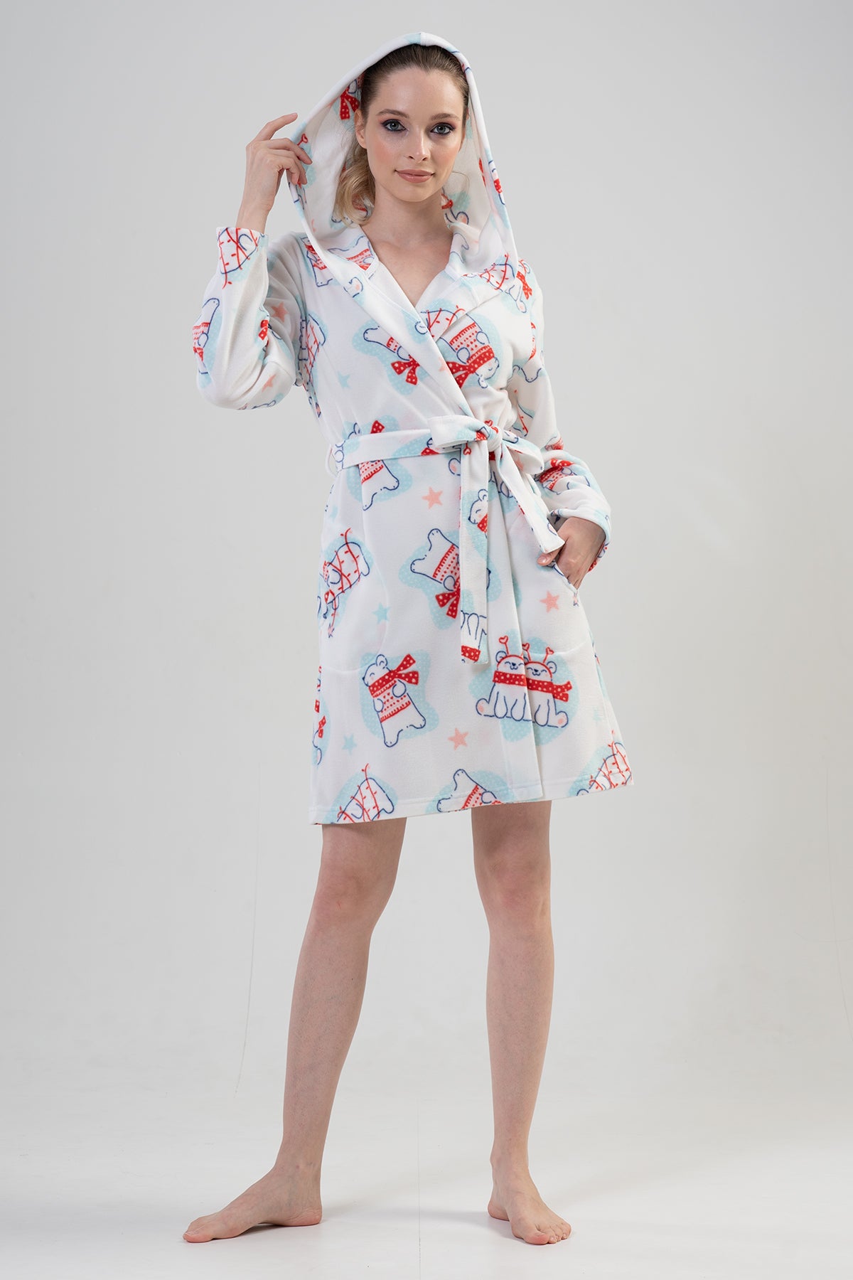 Woman Fleece Winter Dressing Gown