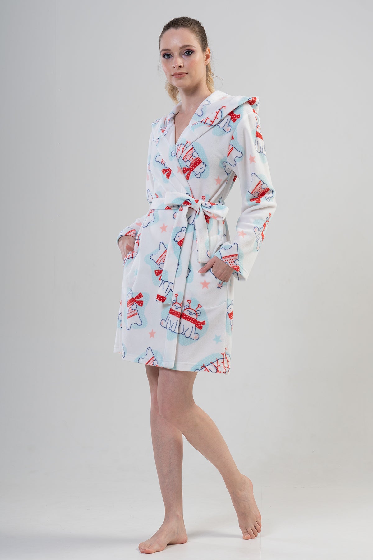 Woman Fleece Winter Dressing Gown