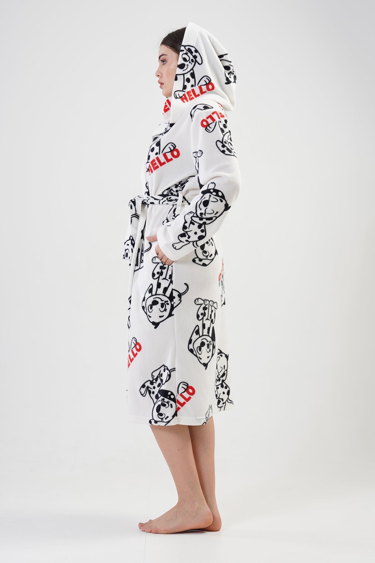 BAYAN POLAR KAPSONLU CEPLI UZUN SABAHLIK