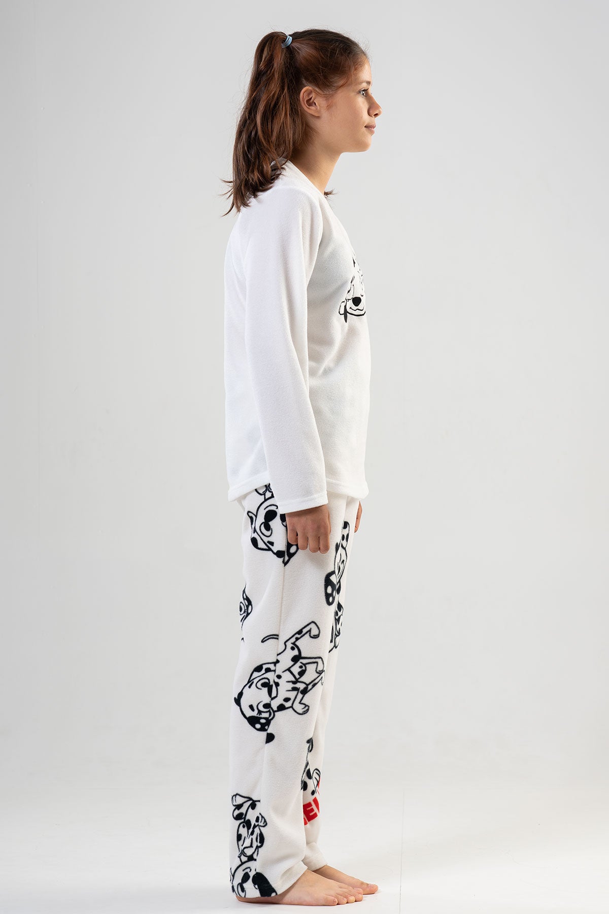 KIZ COCUK POLAR O YAKA UZUN KOL ETEGI OVAL CEPLI PIJAMA TAKIM