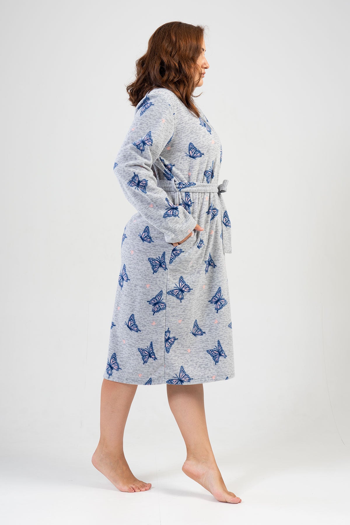 KADIN POLAR XXL SAL YAKA UZUN KOL UZUN CEPLI SABAHLIK