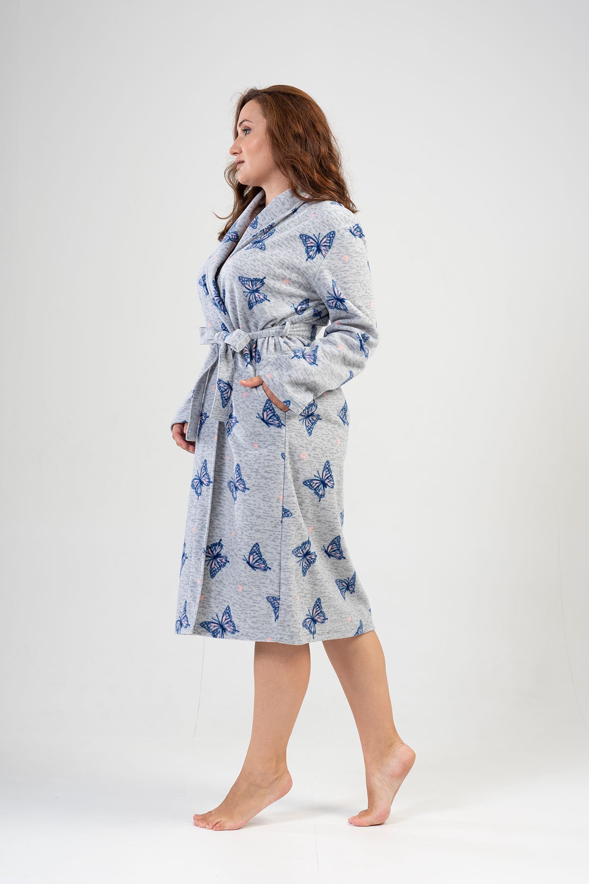 KADIN POLAR XXL SAL YAKA UZUN KOL UZUN CEPLI SABAHLIK