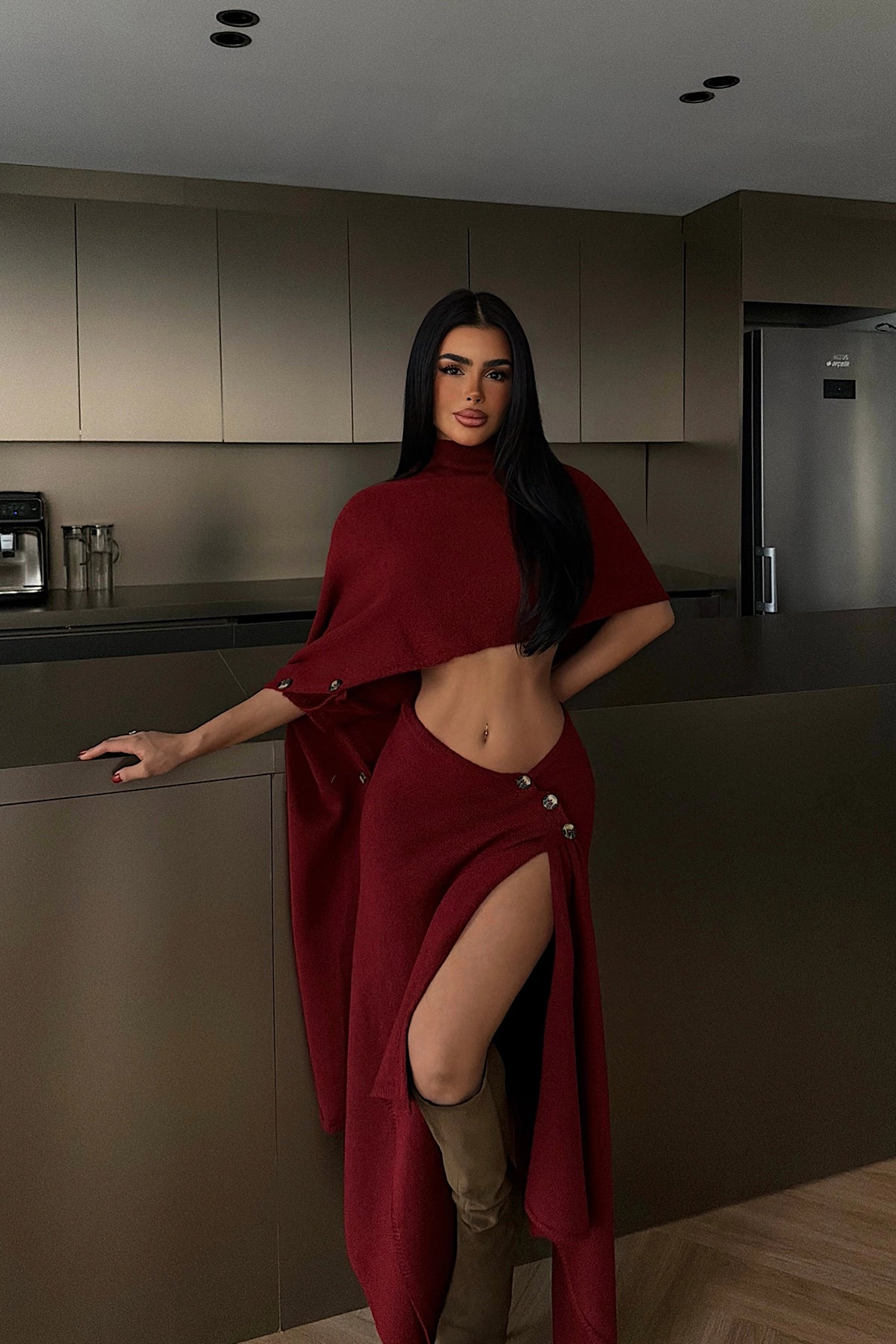 Bordo Suzette Triko Takım