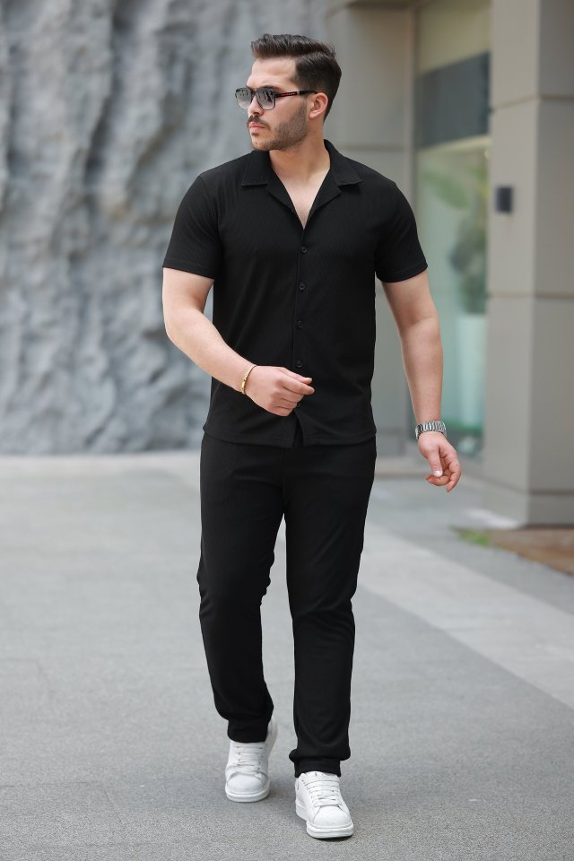 Men's Ottoman Fabric Pants and Shirt Set