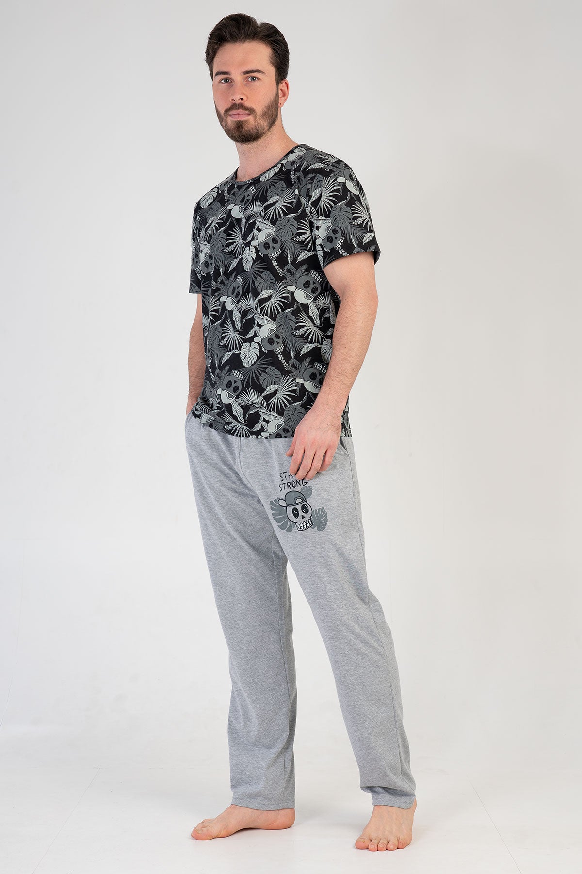 CEPLI ERKEK P.SUPREM O YAKA KISA KOL PIJAMA TAKIM