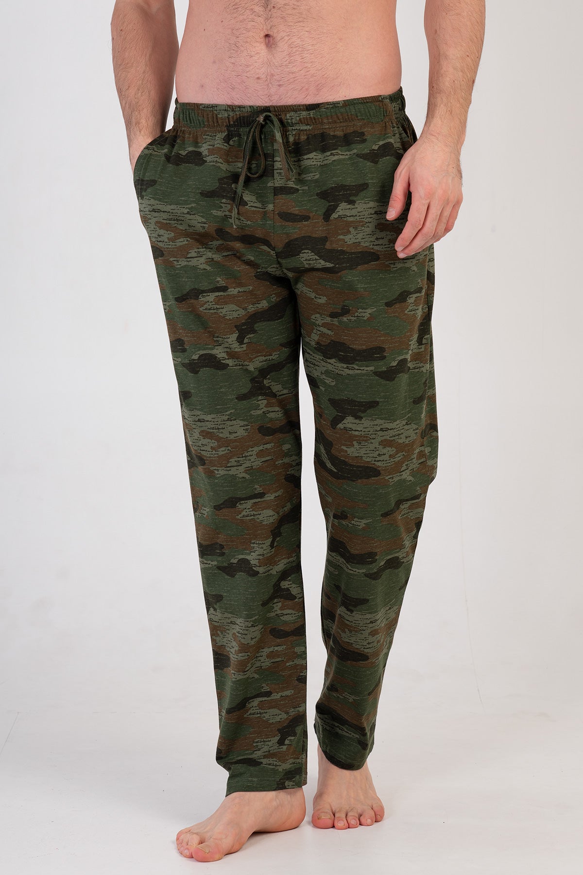 Man Pocket Detail Camouflage Pyjama Separate