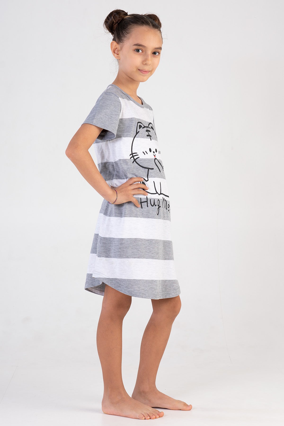 KIZ COCUK P.SUPREM O YAKA KISA KOL ETEGI OVAL TUNIK(3-4/9-10)