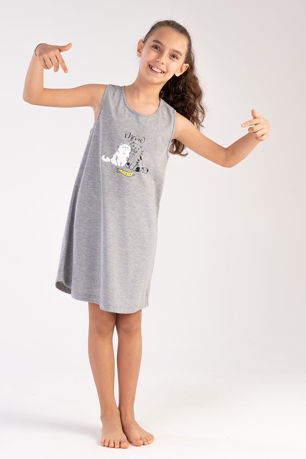 Kids' Girl Big Age Meow Tunic