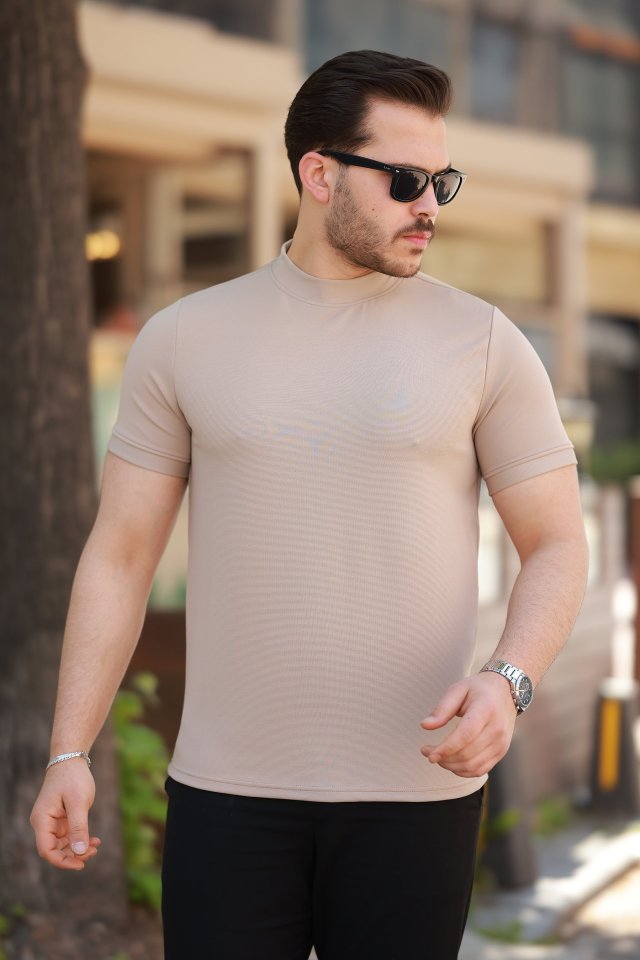 Men's Half Turtleneck Short Sleeve T-shirt