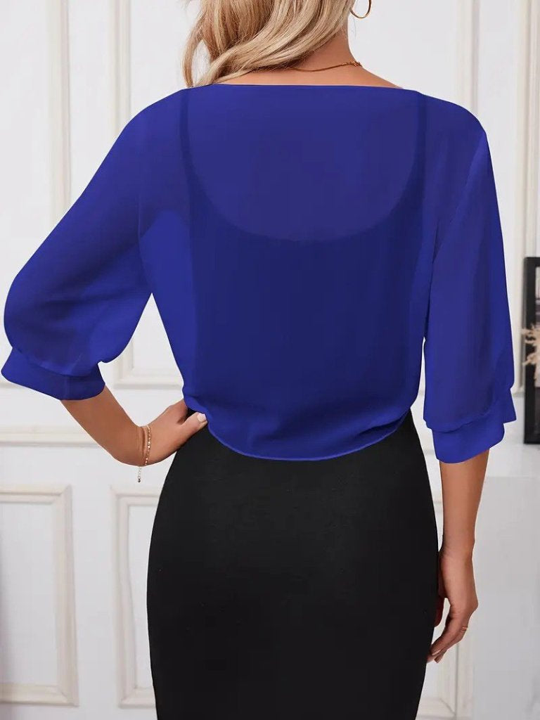 Kadın Truvakar Kol önden Bağlamalı Kısa şifon Bolero Ceket, 35874