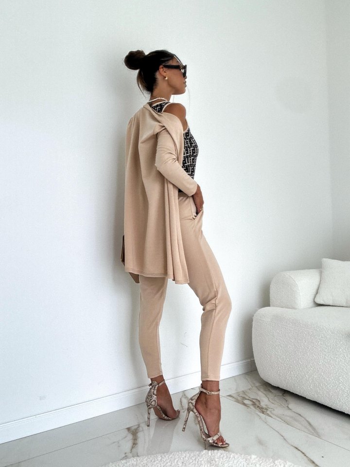 Women's Long Sleeve Crepe Three-Piece Set
