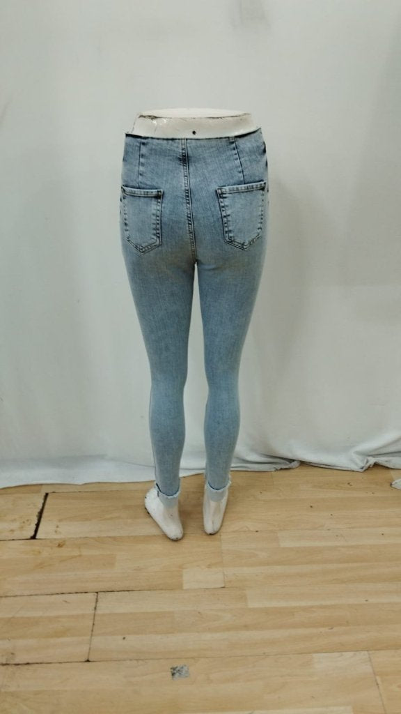Kadın Yüksek Bel önden Düğmeli Jean Pantolon , 31138