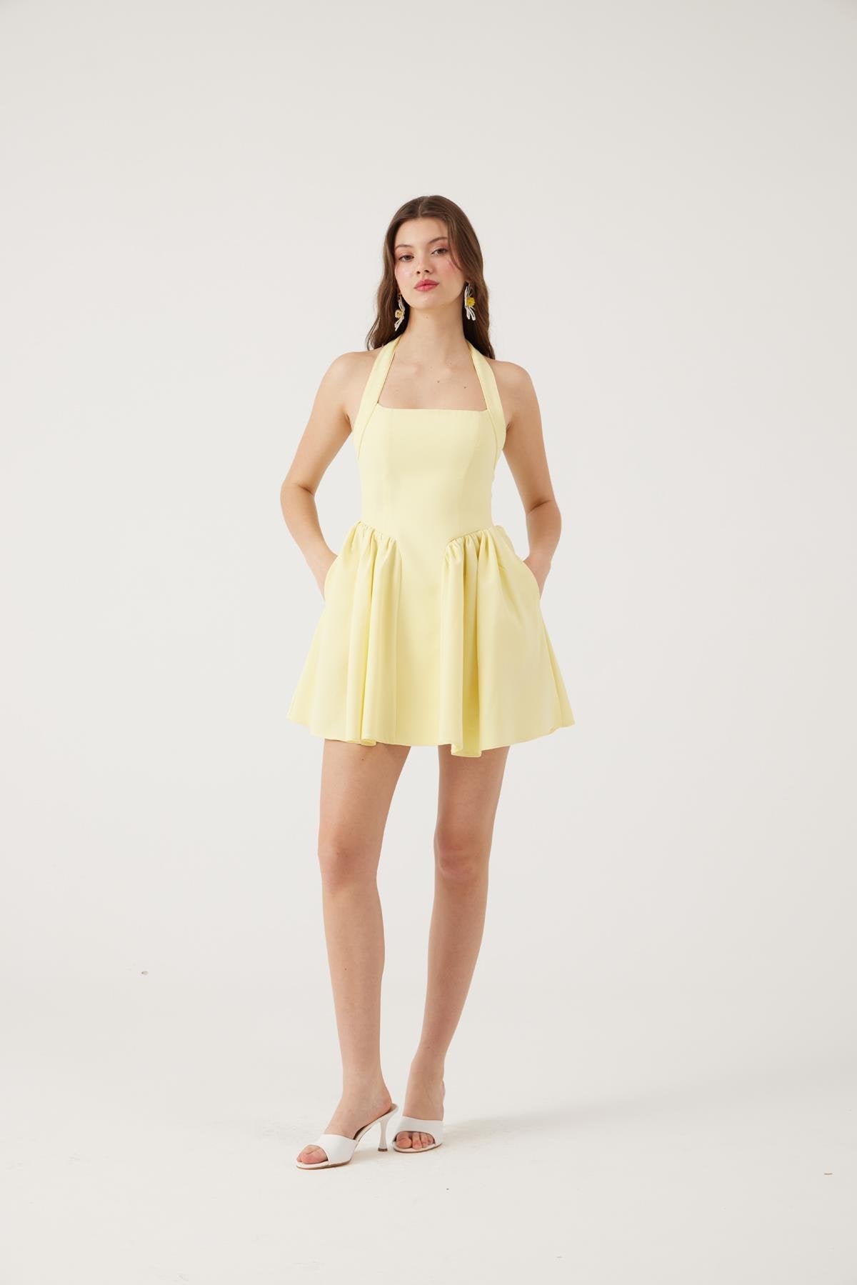 Cepli Mini Felici Elbise Sarı