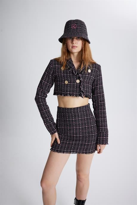 Tweed Ceket Siyah Siyah L