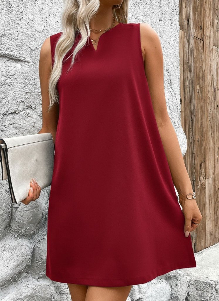 Women's Strap V Neck Wide Cut Detailed Short Ruffle Crepe Dress