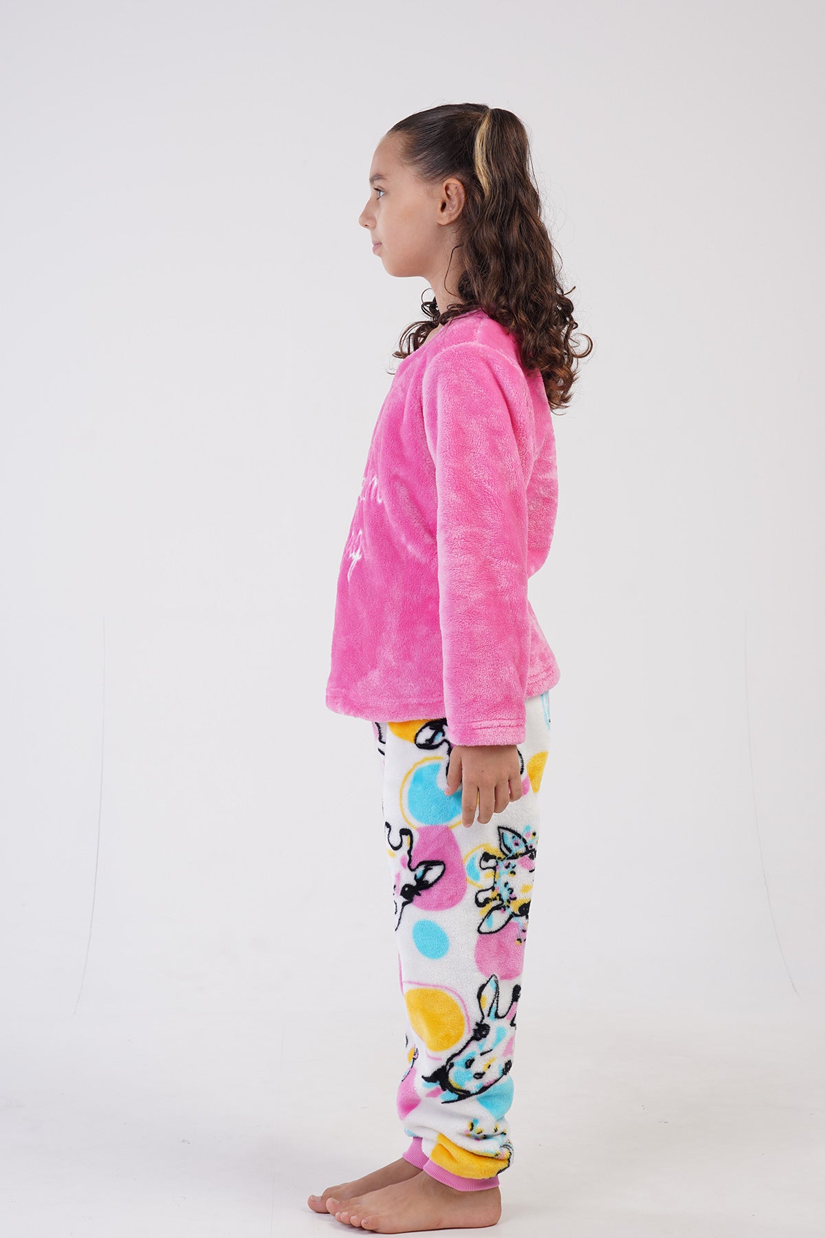 KIZ COCUK SOFT O YAKA UZUN KOL ETEGI OVAL MANSETLI PIJAMA TAKIM(7-8/13-14)