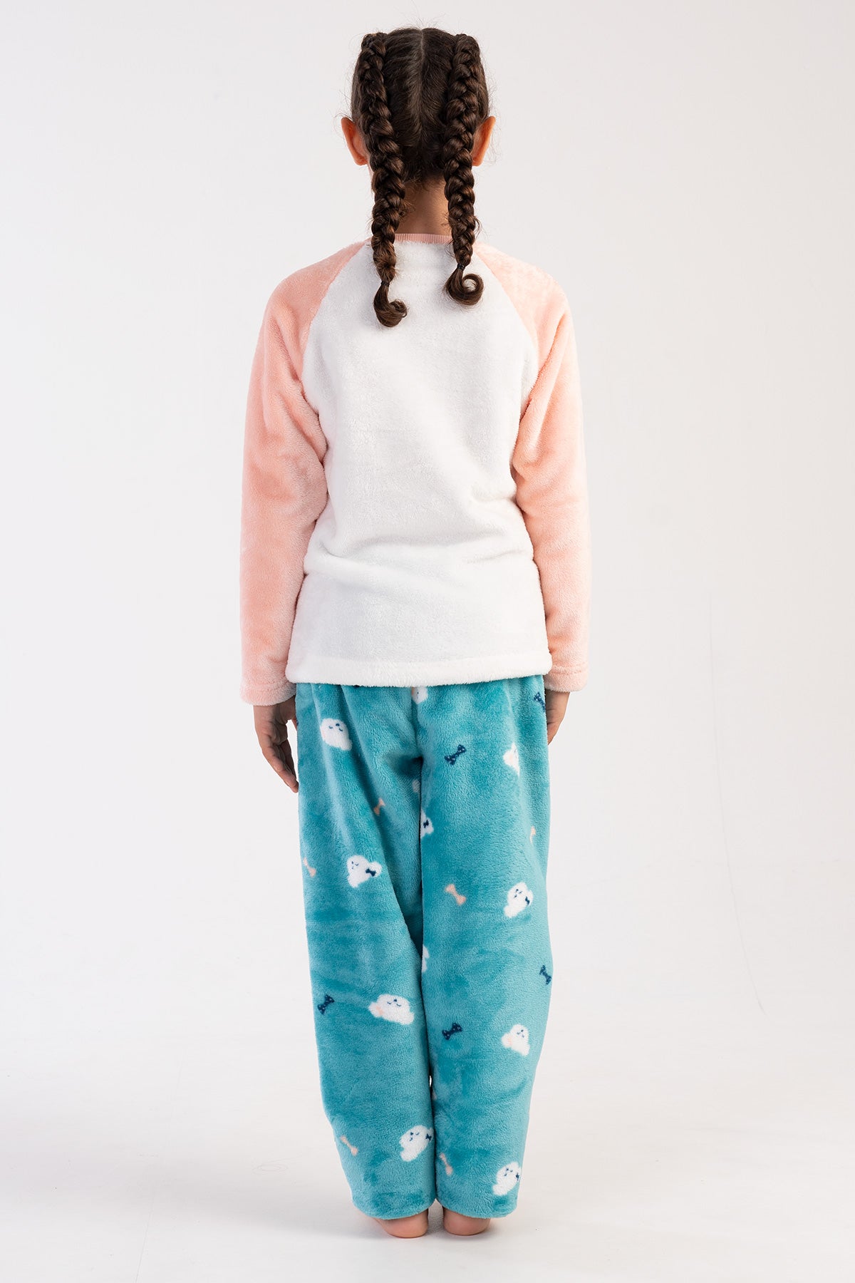 KIZ COCUK SOFT O YAKA REGLAN UZUN KOL ETEGI OVAL PIJAMA TAKIM( 7-8/13-14)