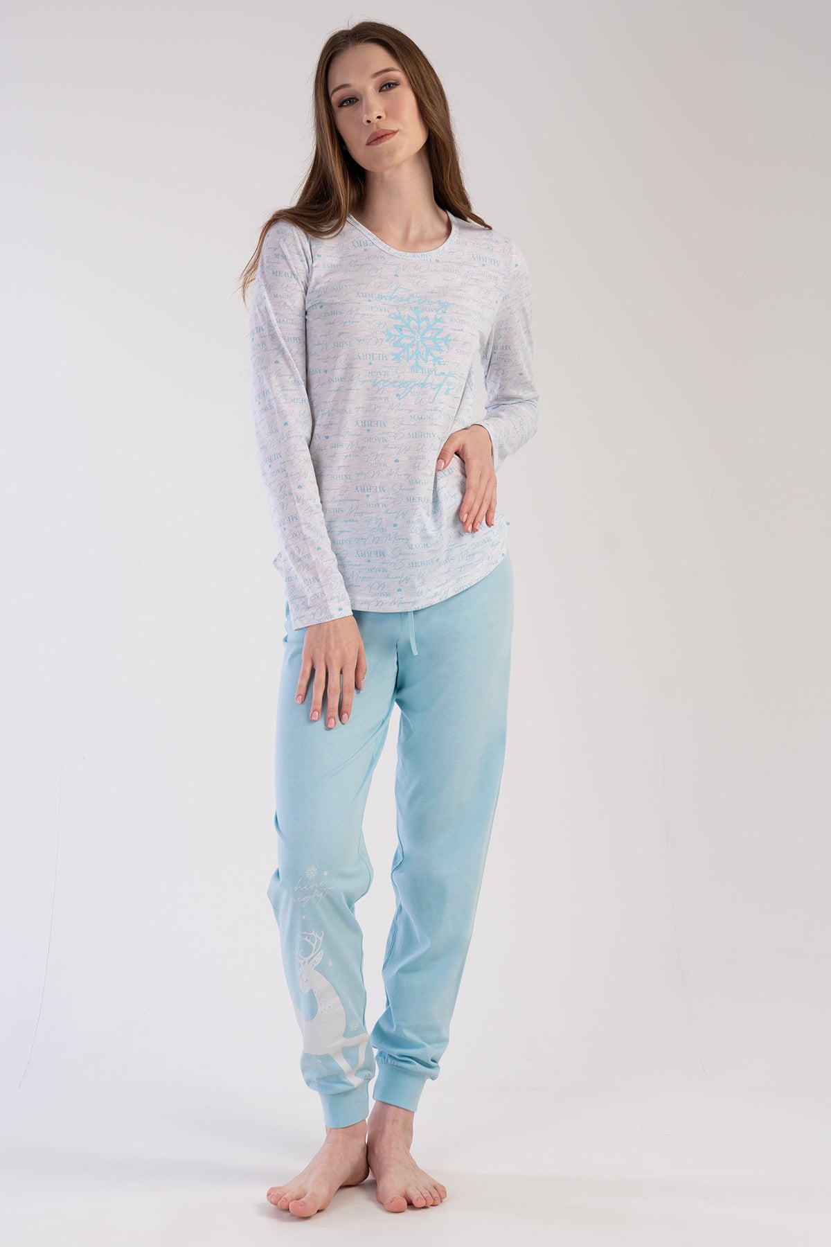 Woman Crystal Blue Pyjama Set