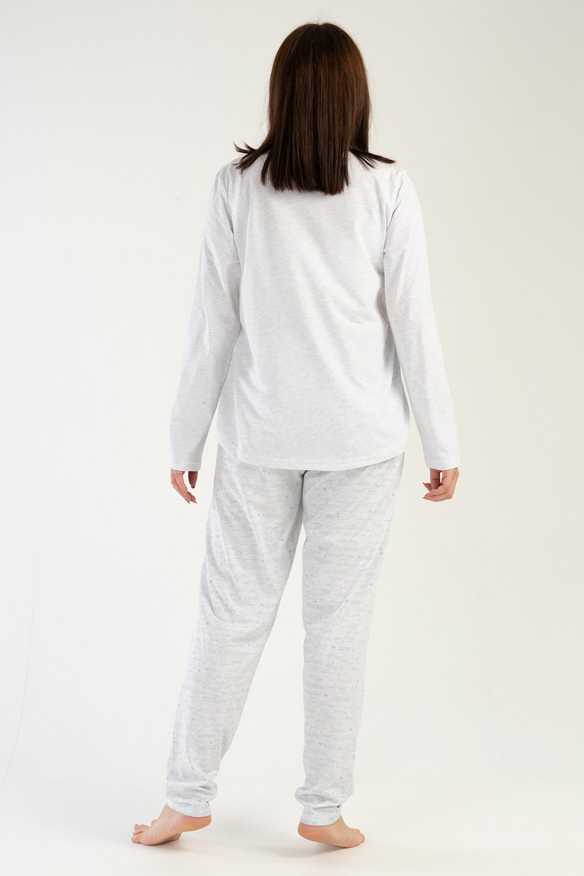 Woman Big Size Crystal Blue Pyjama Set