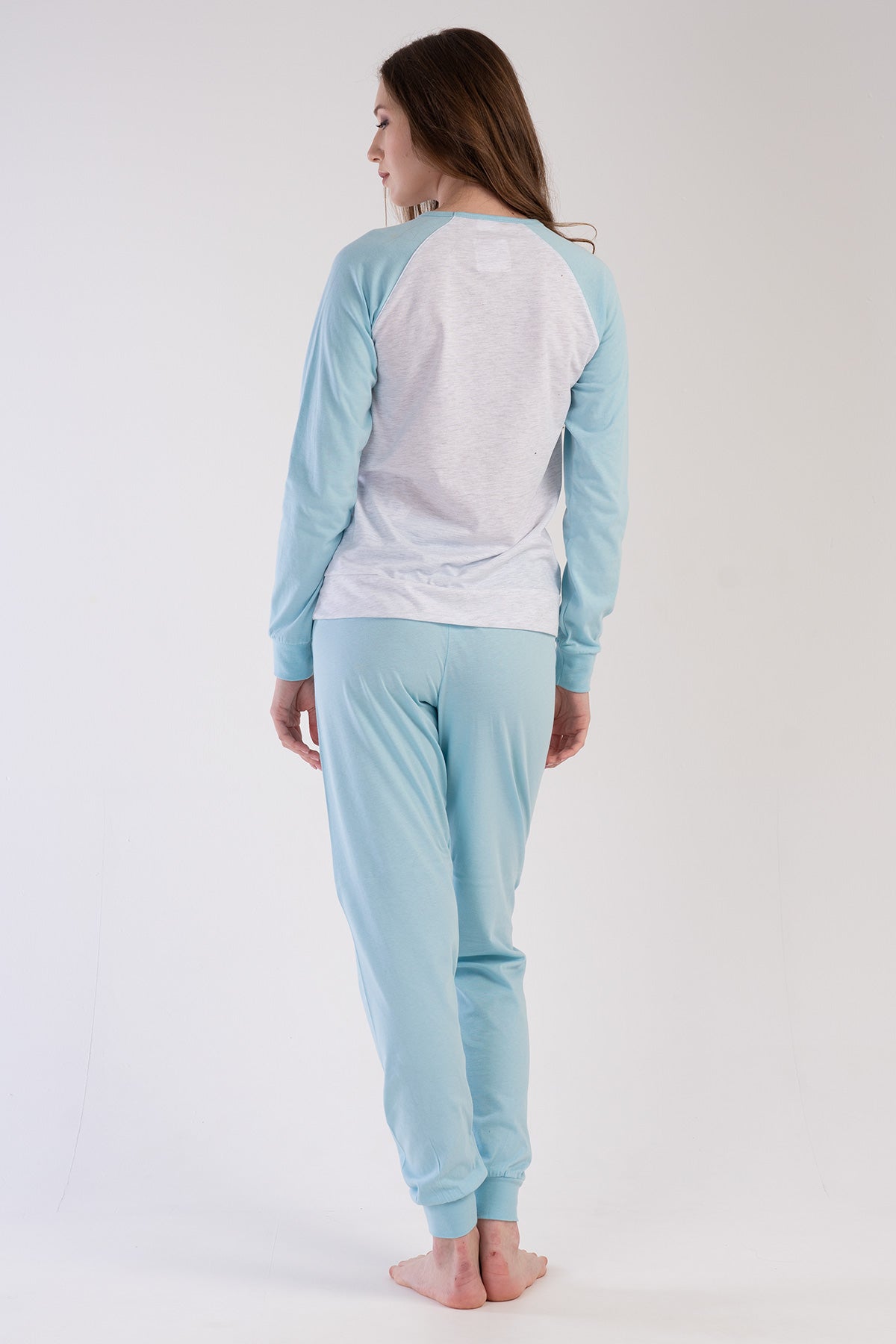 KADIN P.SUPREM O YAKA REGLAN UZUN KOL MANSETLI PIJAMA TAKIM