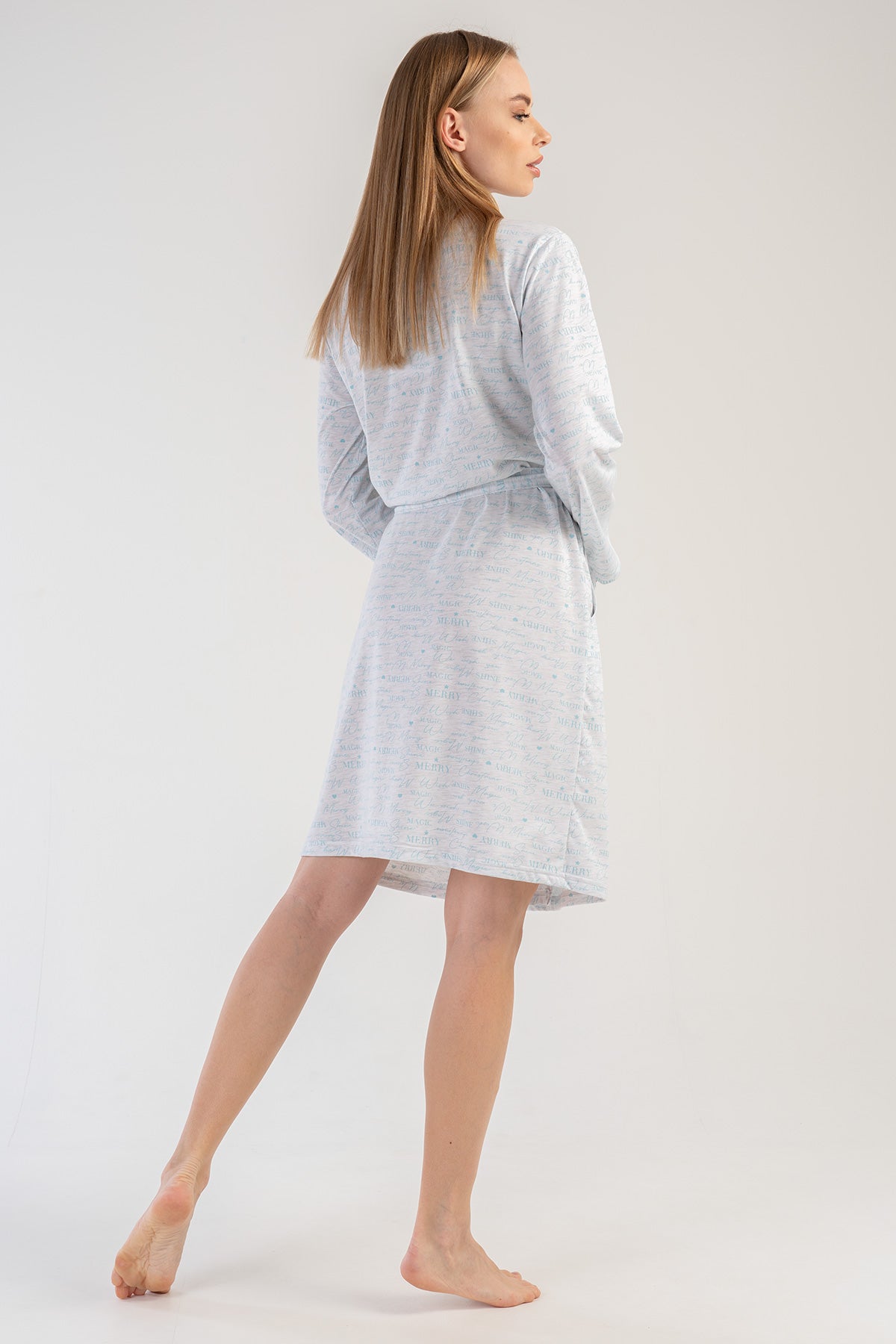 Woman Crystal Blue Dressing Gown