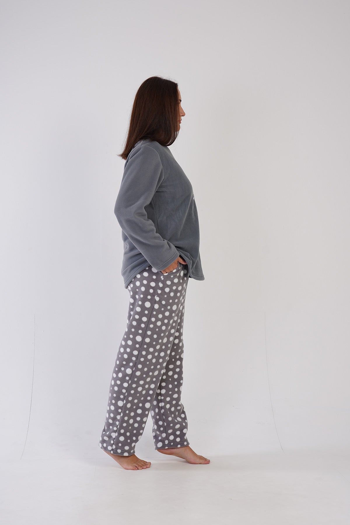 Woman Fleece Big Size Cute Pyjama Set