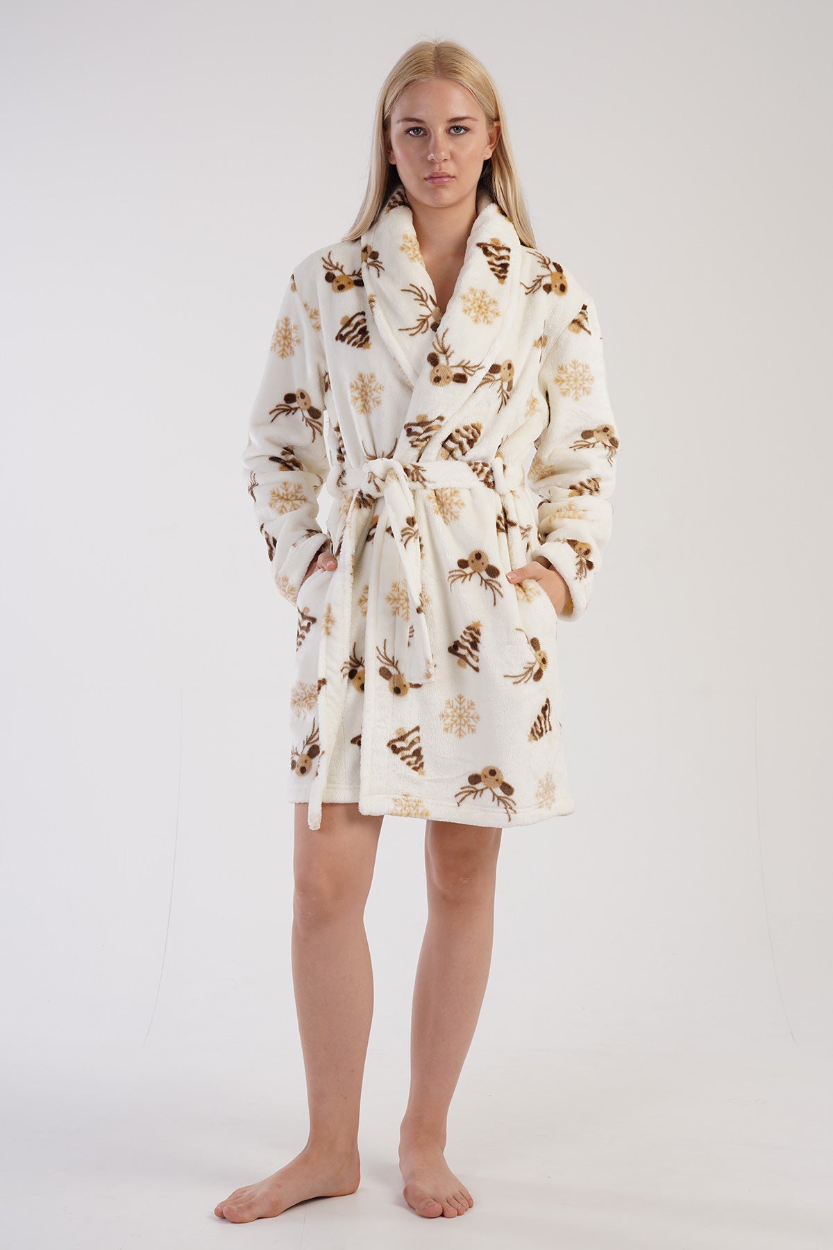 KADIN SOFT SAL YAKA UZUN KOL KISA CEPLI SABAHLIK