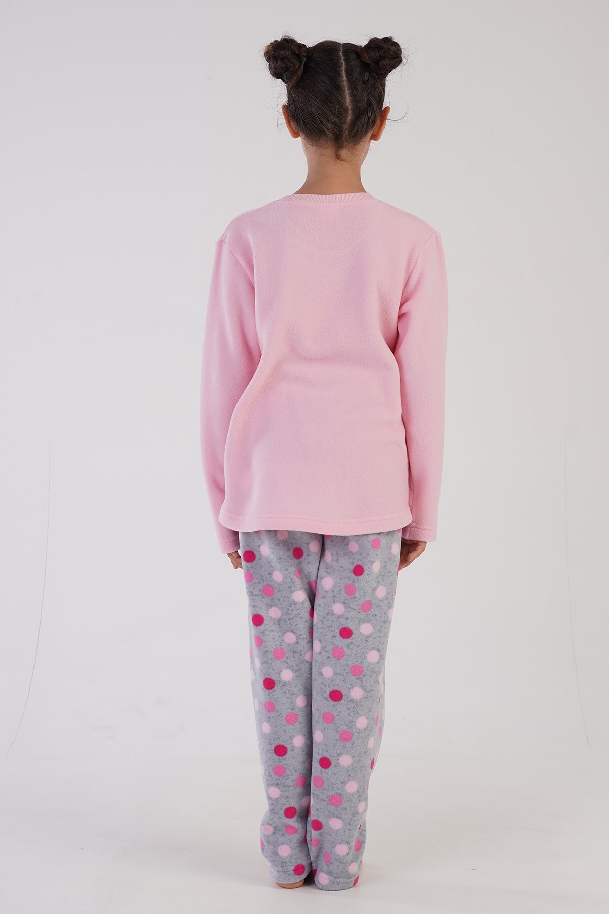 Kids' Fleece Colorful Polka Dot Pyjama Set