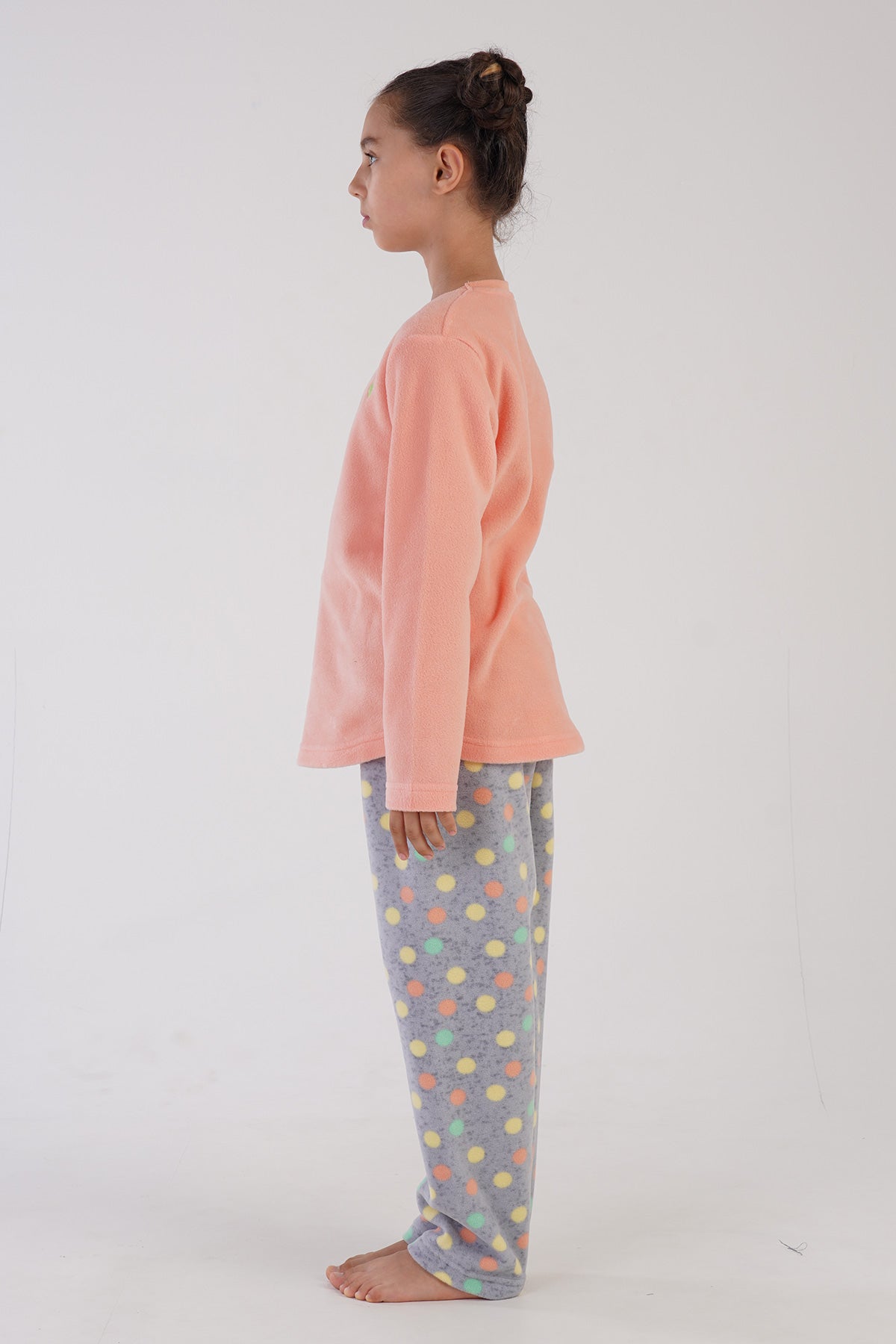 Kids' Fleece Colorful Polka Dot Pyjama Set