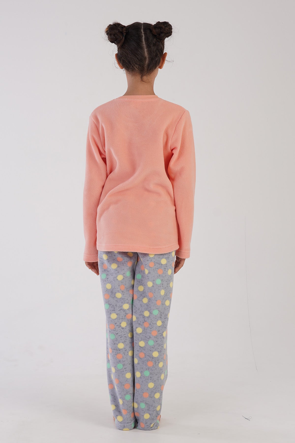 Kids' Fleece Colorful Polka Dot Pyjama Set
