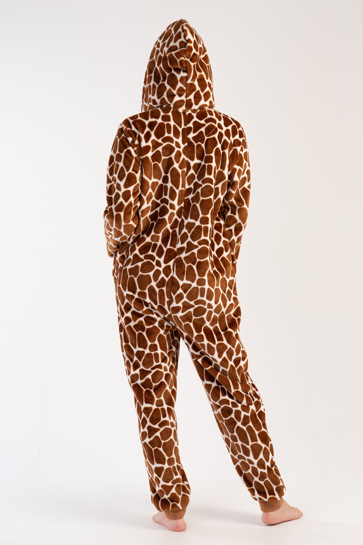 Woman Soft Fleece Leopard Jumpsuit