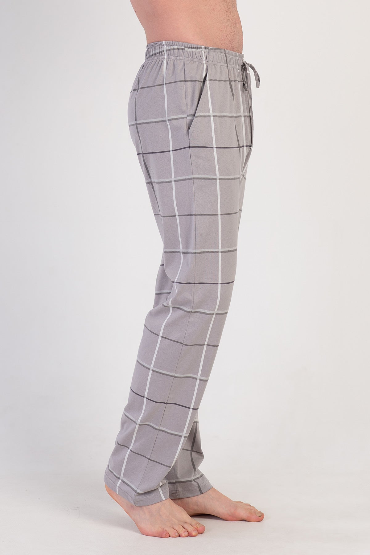 Man Supreme Gray Plaid Pyjama Seperate