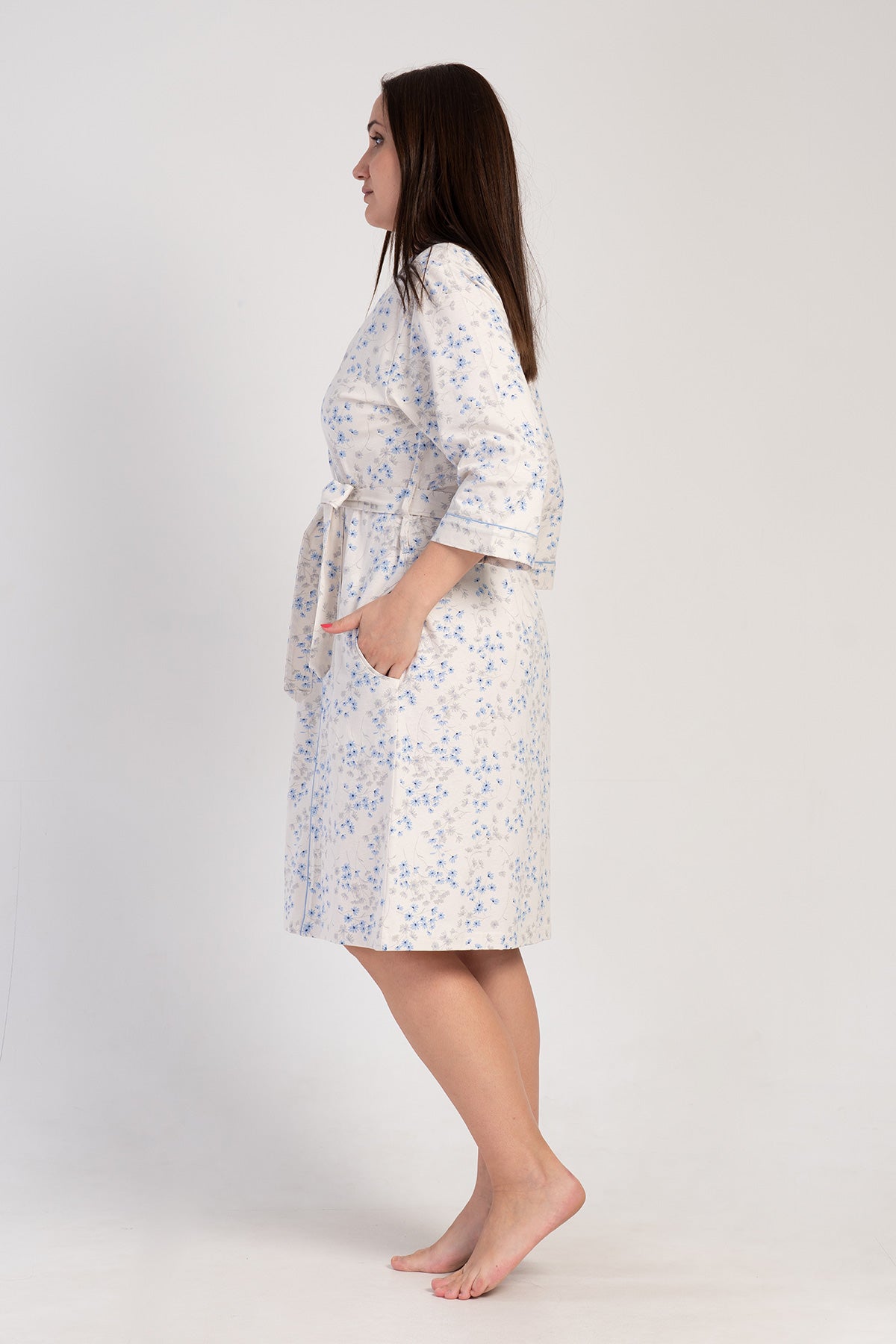 Woman Big Size Supreme Ecru Dressing Gown