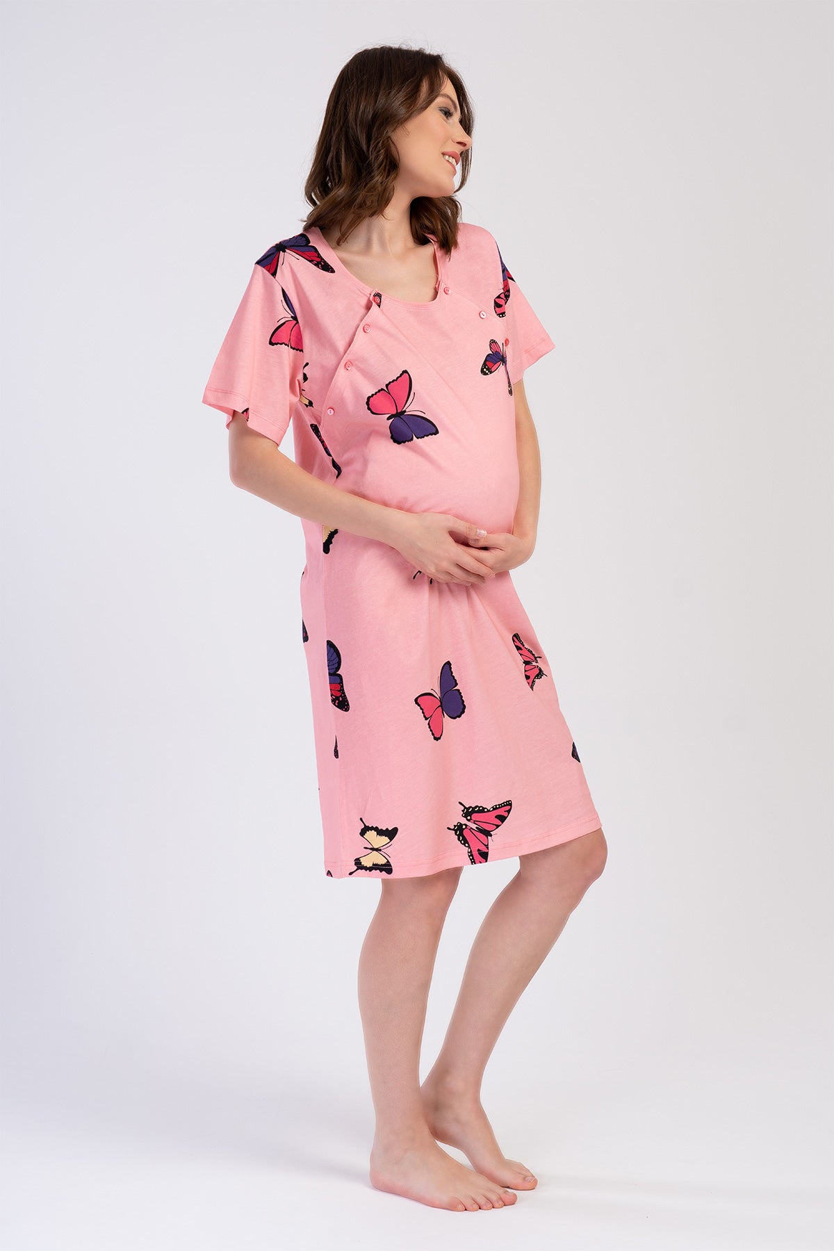 KADIN P.SUPREM CIFT PATLI KISA KOL ETEGI OVAL HAMILE TUNIK