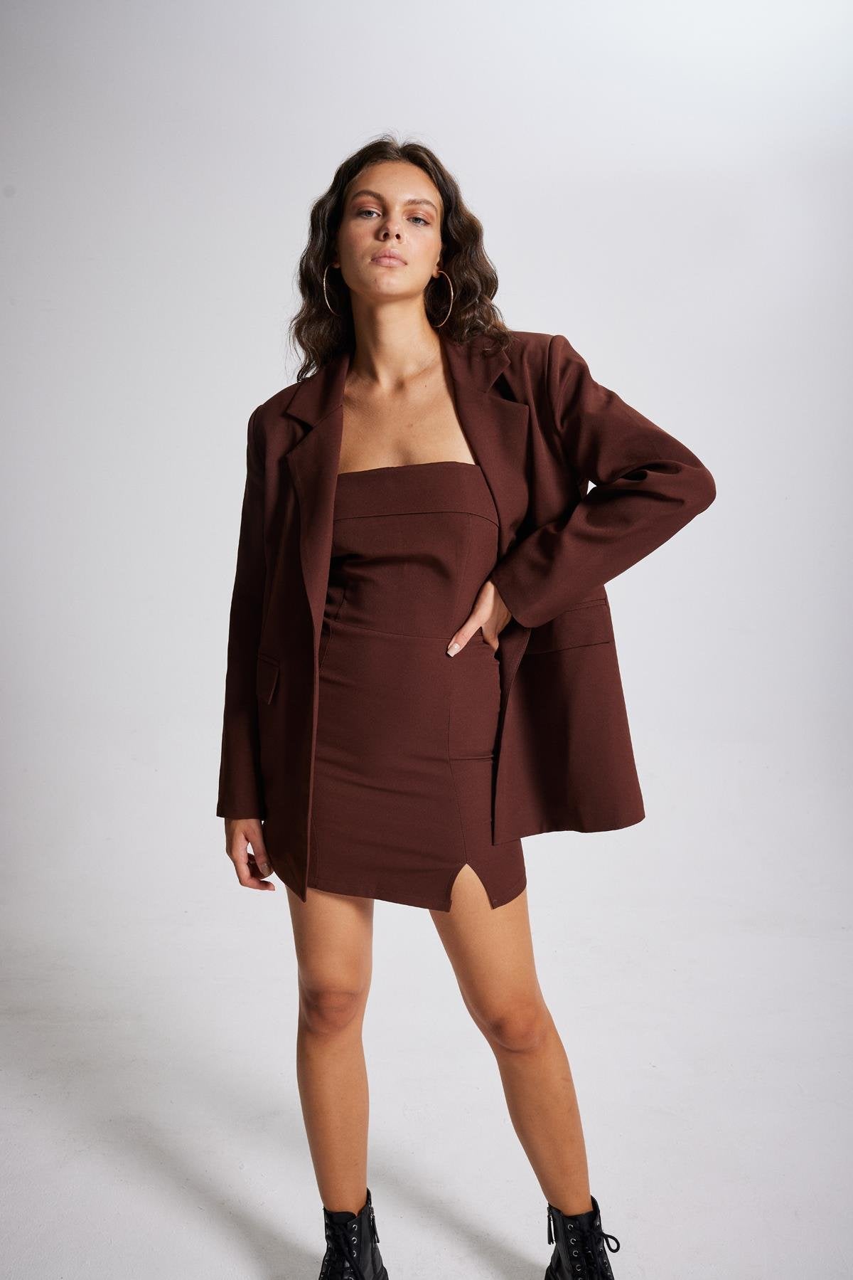 Panky Blazer Ceket Kahve