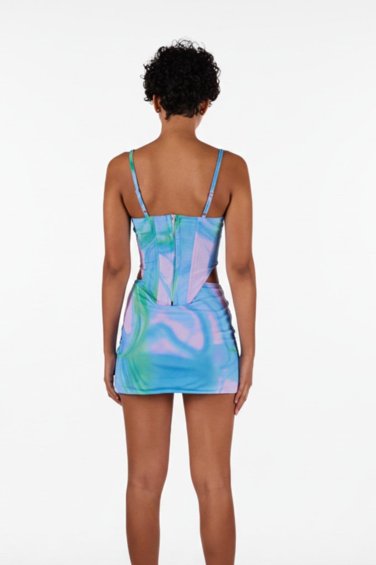 Balenli Tül Sierra Bluz Mavi