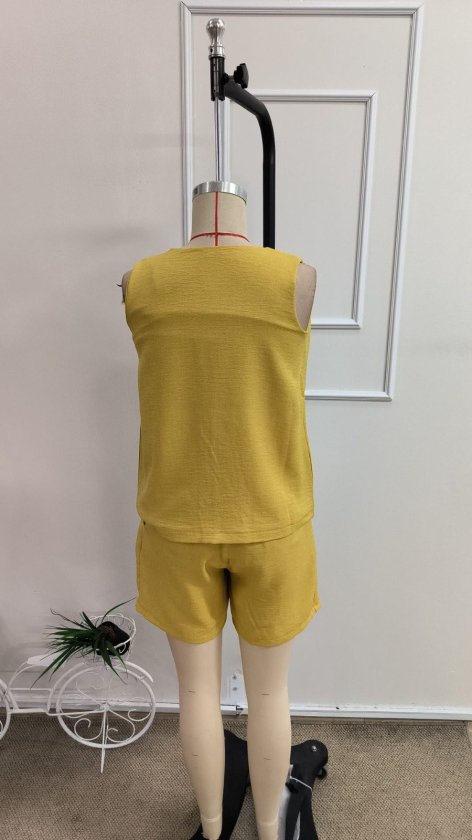 Kadın Kısa Kollu V Yakalı Bluz Ve Kısa Short Ikili Takım, 34316