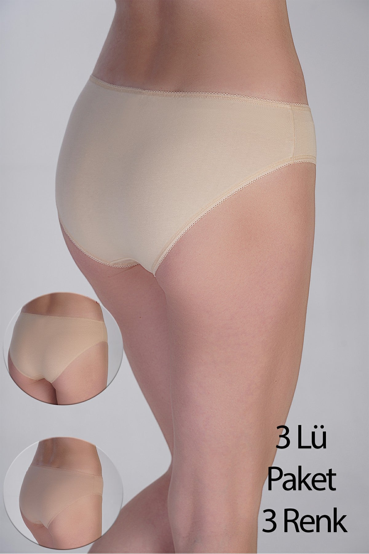 Kadın Bikini Penye 3 lü Külot